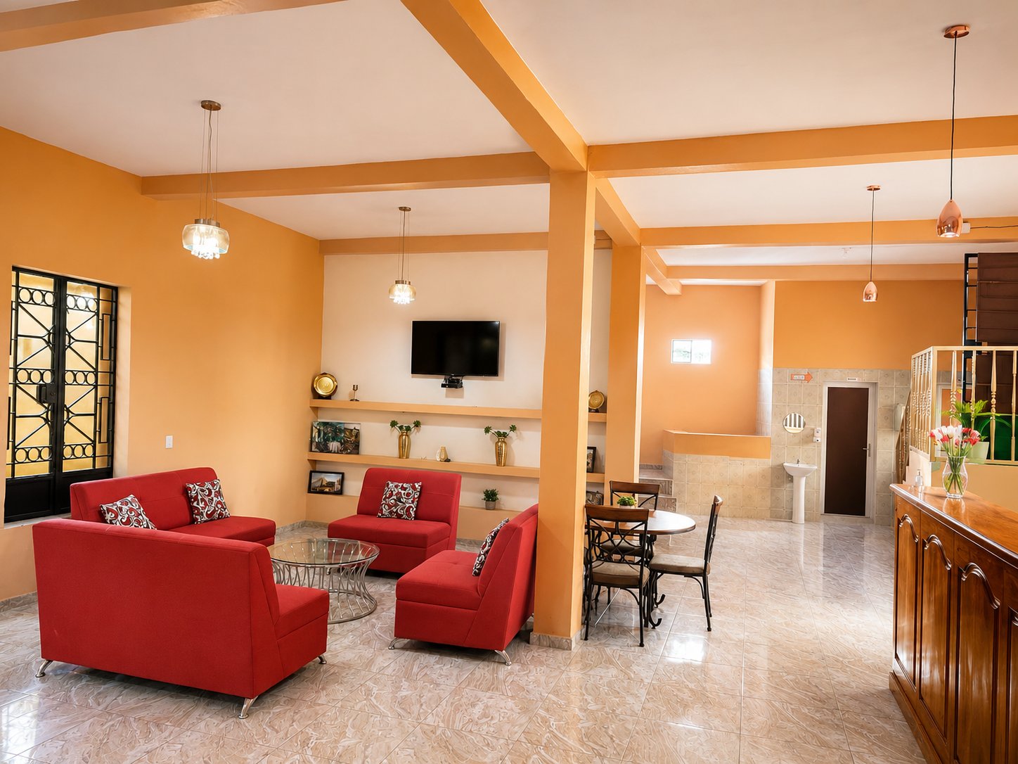 Lobby with reception desk