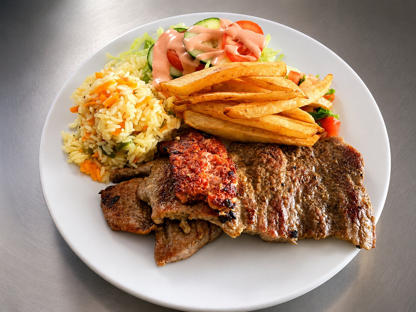 Grilled steak plate